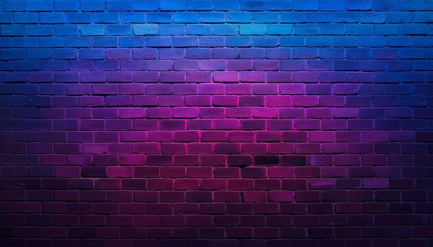 empty background of old brick wall background neon light