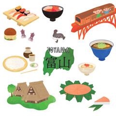 Toyama Prefecture Tourism Illustration