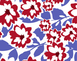 Obraz premium Seamless Flowers Pattern in vector. Abstract exotic flower pattern background.