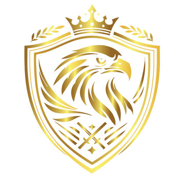 Luxury Golden Falcon Crest Logo