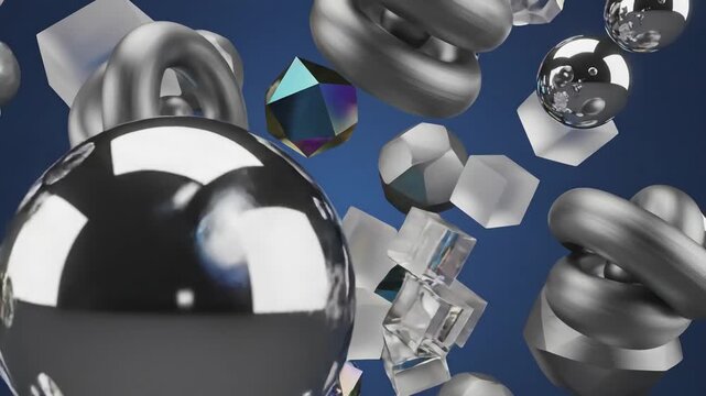 Futuristic Technology Aesthetics with 3d multi green screen rotation animation blue background distortion, overlay, glitch, static noise, scan lines on black background, 4k animated video loop