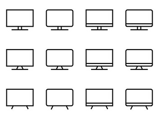テレビ・ディスプレイ・モニターアイコンセット