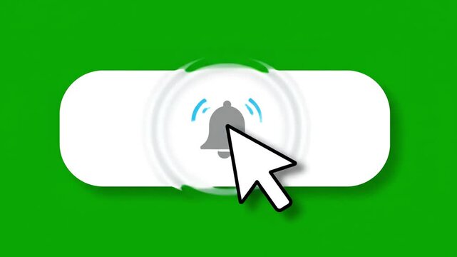 Post-Click Feedback and Bell Activation with 4k subscribe lower third button animation transparency distortion, green screen overlay, glitch, static noise, scan lines on black background, animated