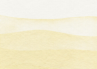 白い水彩紙に広がる金色の波のグランジ背景素材