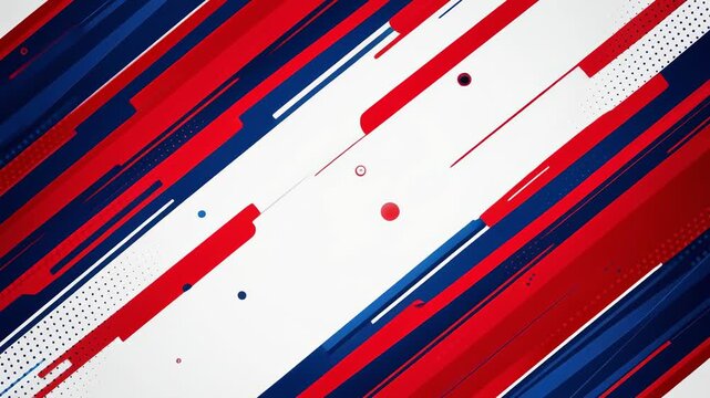 Dynamic red blue and white abstract modern background with diagonal geometric shapes and lines