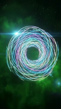 Green Screen various colored animating lines in a circular pattern with embedded alpha channel loop scene 2 distortion, overlay, glitch, static noise, scan on black background, 4k animated video