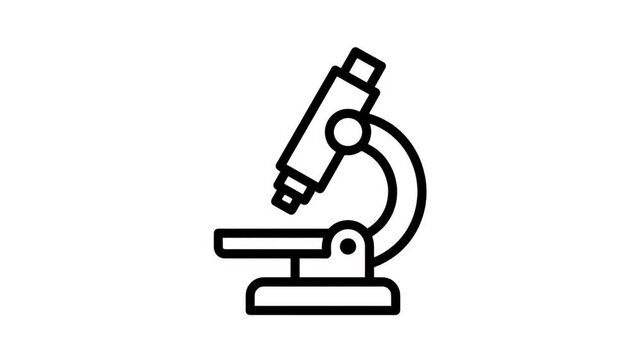 Microscope Icon Zooming Into Scientific Discovery With Clean Background Footage