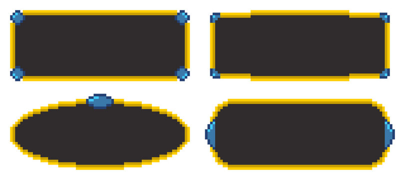 8-bit pixel art rpg game gold dialogue set