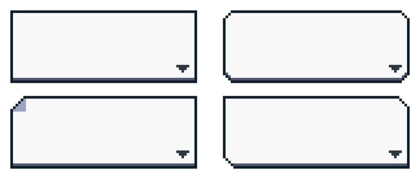 8-bit pixel art simple monotone game dialogue set
