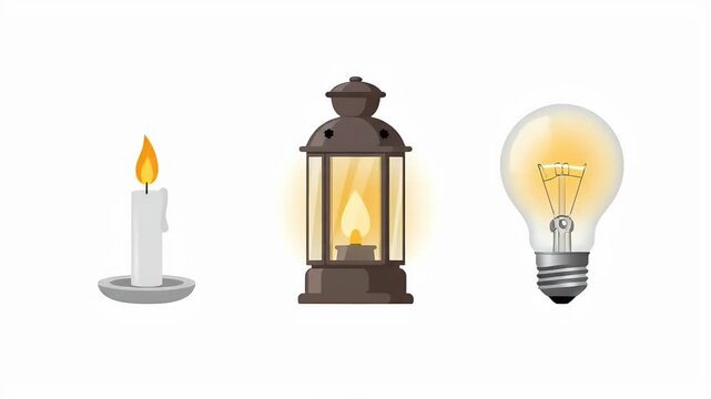 Minimum Viable Product Candle And Lantern Representing Development Life Cycle