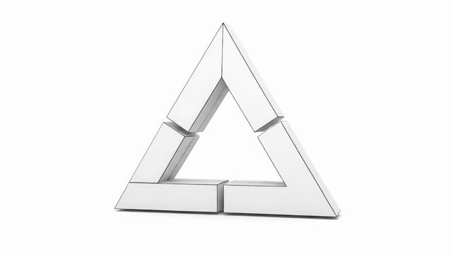 Minimalist White Triangle Illusion Loop Seamless Footage
