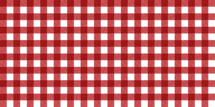 High-quality red gingham pattern background with realistic fabric texture. Classic picnic tablecloth style, seamless checkered design for kitchen, food, and rustic theme backgrounds