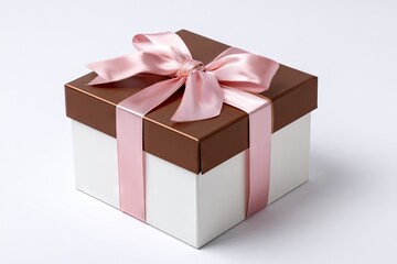 Obraz premium Square gift box with pink ribbon (2)