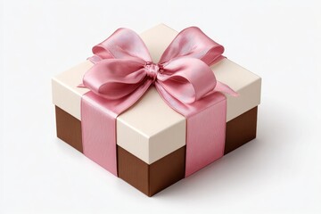 Obraz premium Square gift box with pink ribbon (1)