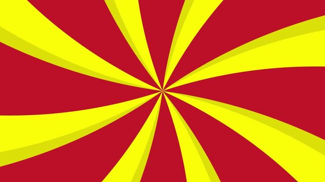 Animated Retro Sunburst red Rays. Sunbeam or vintage rotating beams. Comic or cartoon animation background