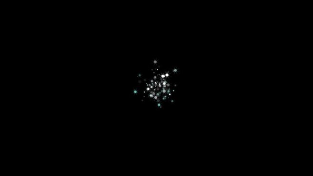 4K white glowing twinkle glitter stars animation, magic glitter dust trail, particle burst, retro vector star doodles, twinkling starry night sky loop on black screen. background