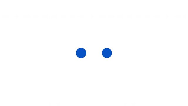 Two Dots Loading Loop Animation - Blue Circles Buffering Isolated On White Background