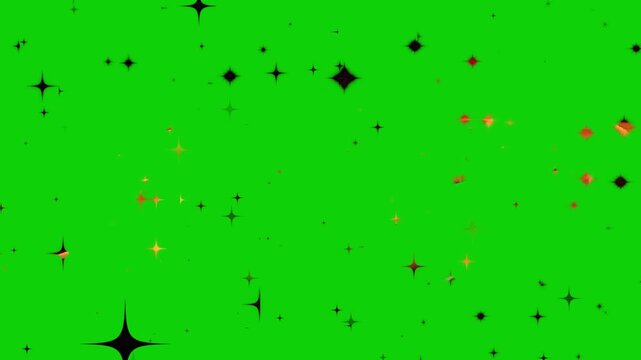 Golden Glitter Falling on Green Screen 4K - Seamless Loop Sparkling Particle Dust & Shiny Stars Shine Animation, Professional Chroma Key Background for Wedding & Birthdays