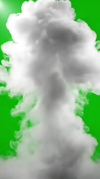 Green Screen steam white smoke cloud scene 1 with distortion, overlay, glitch, static noise, scan lines on black background, 4k animated video loop