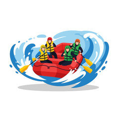 Fototapeta premium People Rafting Down Rapids - Exciting Adventure Water Sport