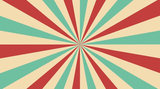 Retro, multicolored wavy, groovy, hipster, flat, abstract, cartoon looping sky background in 70s style with flashing white sparkles sunbeams