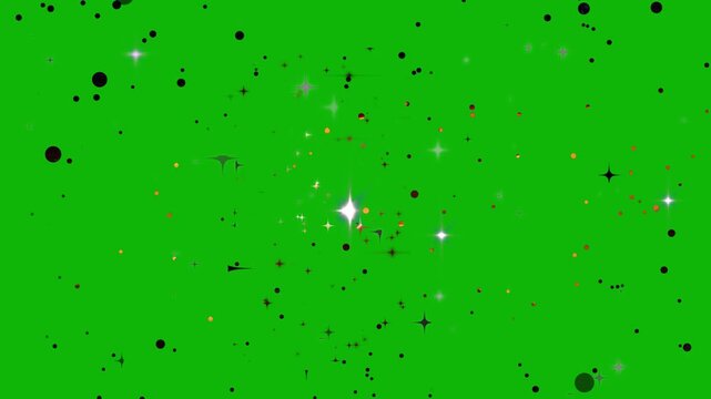 Golden Glitter Falling on Green Screen 4K - Seamless Loop Sparkling Particle Dust & Shiny Stars Shine Animation, Professional Chroma Key Background for Wedding & Birthdays