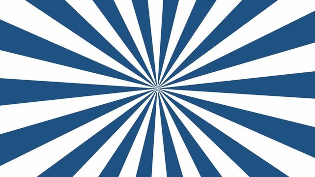 Animated abstract background. blue white gradient radial rays. banner pop art style. Sunlight, flash, sunbeam. Retro art design. 2d background