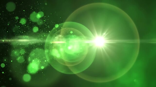 Green Screen halo light flares abstract background scene 4 with distortion, overlay, glitch, static noise, scan lines on black background, 4k animated video loop