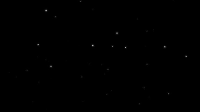 Festive Sparkling Particles Background 4K - Golden Glitter Rain & Twinkling Stars Animation on Black Screen, Seamless Loop Overlay for New Year, Birthday, and Wedding Party Decor
