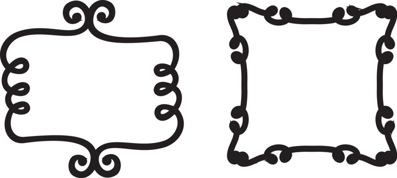 Vintage Decorative Frame Set Vector - Flourish Ornamental Borders for Wedding and Invitation Design