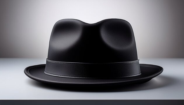 blank empty hat black color with clean and flat background