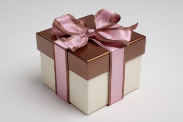 Obraz premium Square gift box with pink ribbon (7)