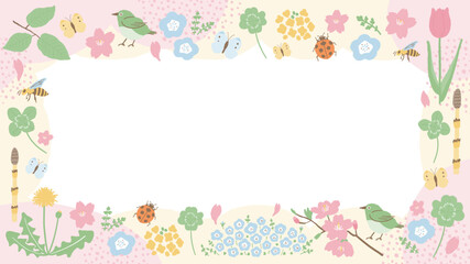 Decorative Spring Floral Frame with Copy Space