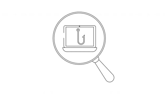 Cybersecurity Threat Detection - Phishing Hook on Laptop Screen.