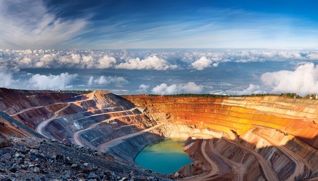 open pit copper and gold mine