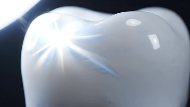 Close-up Macro Video of Tooth Enamel Surface After Remineralization Process CGI Visualization