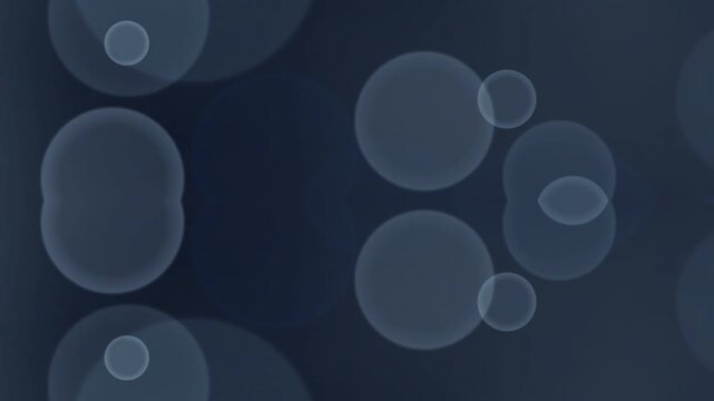 Abstract dark blue background with soft glowing circular bubbles and bokeh effect for digital art and design