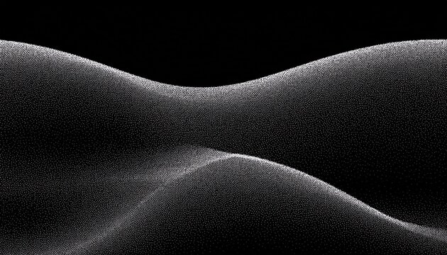 black noise stippled dots halftone pattern isolated smooth wave grunge border