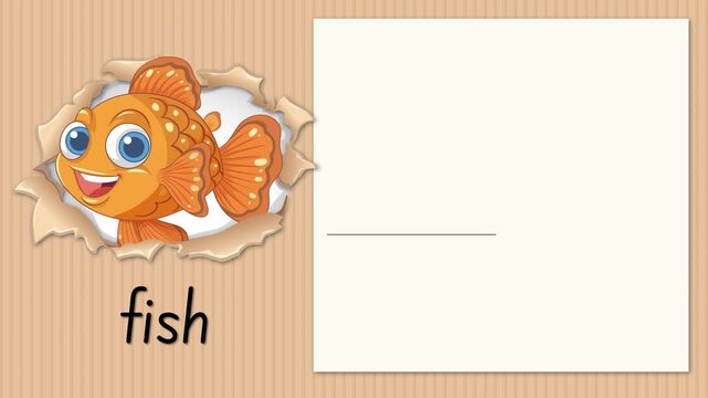 Educational Alphabet Animation Teaching the Letter F with a Cartoon Fish