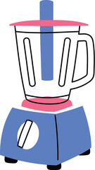 Pink and blue juice blender illustration