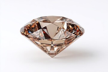 Fototapeta premium Brown diamond, faceted, polished