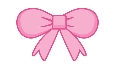 Fototapeta premium Pink Bow Ribbon Element With Soft Decorative Style For Cute Labels And Creative Projects