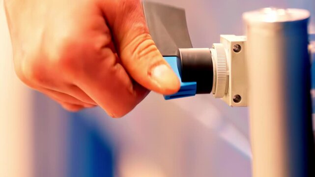 Closing a Festo hand lever valve used for pneumatic systems.