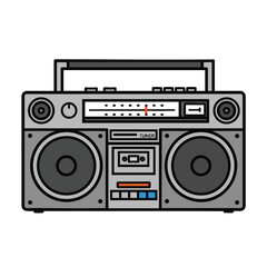 Obraz premium Retro Portable Boombox with Cassette Player and Speakers