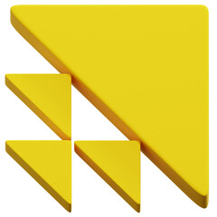 3D Yellow Triangle Cascade Formation Abstract Shape © Flowicon