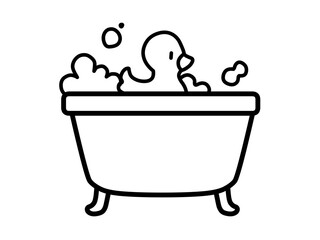 お風呂アイコン　シンプル　黒