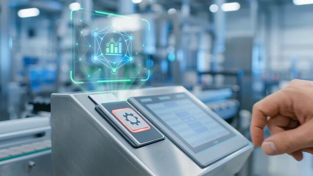 Digital control panel with precision touch for technical maintenance and diagnosis promoting safety and optimization in industrial machinery operation and control