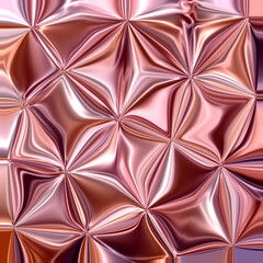 Fototapeta premium Glamorous pink metallic foil texture featuring folded geometric shapes for elegant abstract background designs
