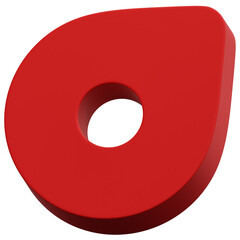 3D Red Teardrop Hole Form Abstract Shape