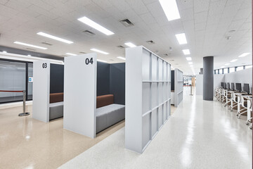 Bright modern interior architecture with clean minimalist design, no people